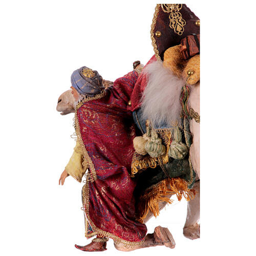 Heiliger König, der vom Kamel absteigt, für 18 cm Krippe von Angela Tripi, Terrakotta 19