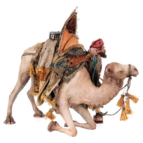 Heiliger König, der vom Kamel absteigt, für 18 cm Krippe von Angela Tripi, Terrakotta 28