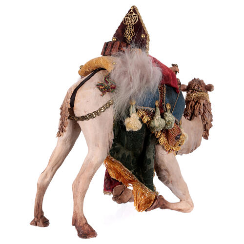 Nativity scene figurine, King getting off his camel by Angela Tripi 18 cm 15