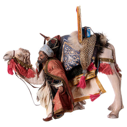 Nativity scene figurine, King getting off his camel by Angela Tripi 18 cm 1