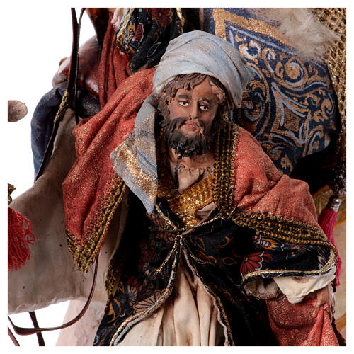 Nativity scene figurine, King getting off his camel by Angela Tripi 18 cm 2