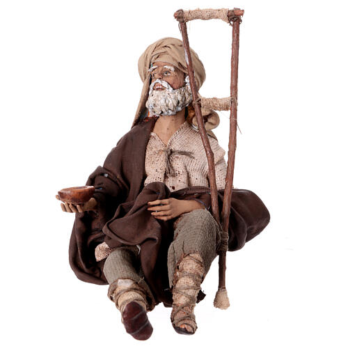 Nativity scene figurine, Sitting beggar by Angela Tripi 18 cm 4