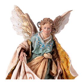 Nativity scene figurine, Angel with Gloria banner (to hang) by Angela Tripi 13 cm