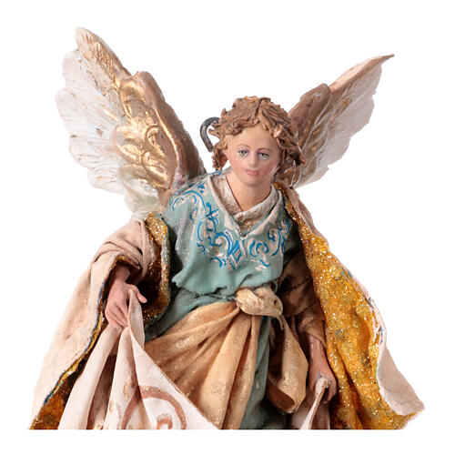 Nativity scene figurine, Angel with Gloria banner (to hang) by Angela Tripi 13 cm 2