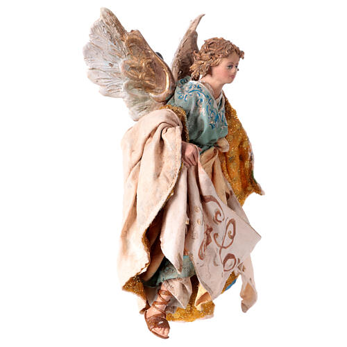 Nativity scene figurine, Angel with Gloria banner (to hang) by Angela Tripi 13 cm 4