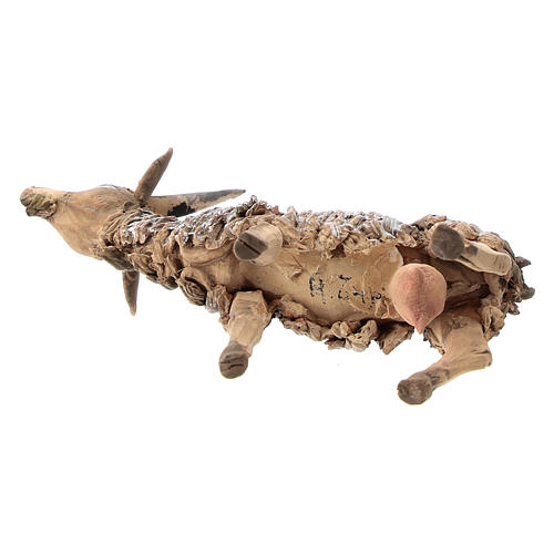 Nativity scene figurine, Goat in terracotta by Angela Tripi 13 cm 5
