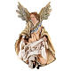 Nativity scene figurine, Angel with Gloria banner and pink robe by Angela Tripi 13 cm s1