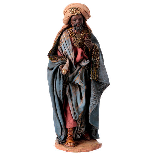 Nativity scene figurine, Dark-skinned King standing by Angela Tripi 13 cm 1