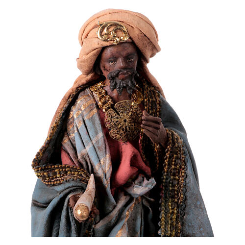 Nativity scene figurine, Dark-skinned King standing by Angela Tripi 13 cm 2