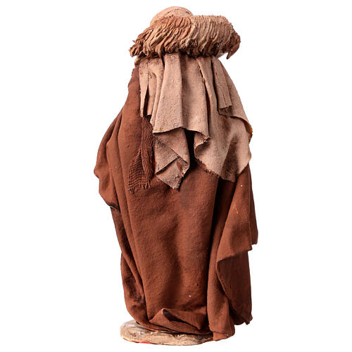 Nativity scene figurine, Shepherd carrying a sheep by Angela Tripi 13 cm 5