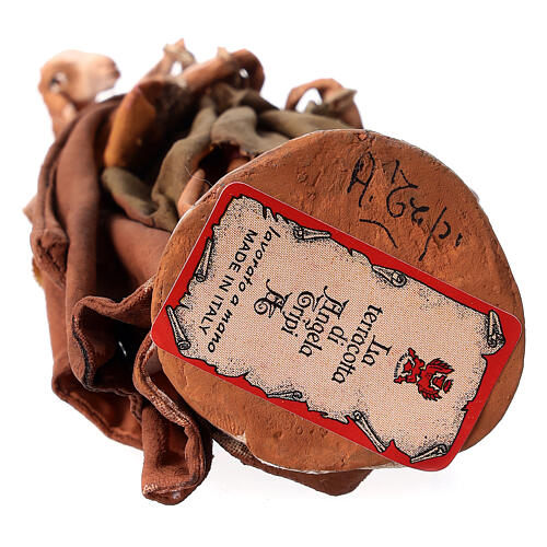 Nativity scene figurine, Shepherd carrying a sheep by Angela Tripi 13 cm 6