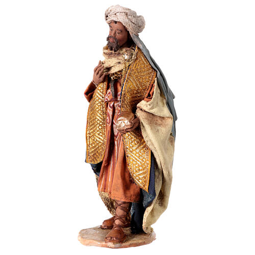 Heiliger König mit Schatulle, für 13 cm Krippe von Angela Tripi, Terrakotta 3