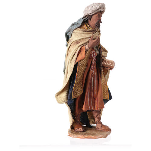 Heiliger König mit Schatulle, für 13 cm Krippe von Angela Tripi, Terrakotta 4