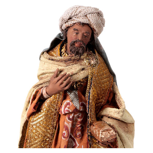 Nativity scene figurine, Magi King with coffer by Angela Tripi 13 cm 2