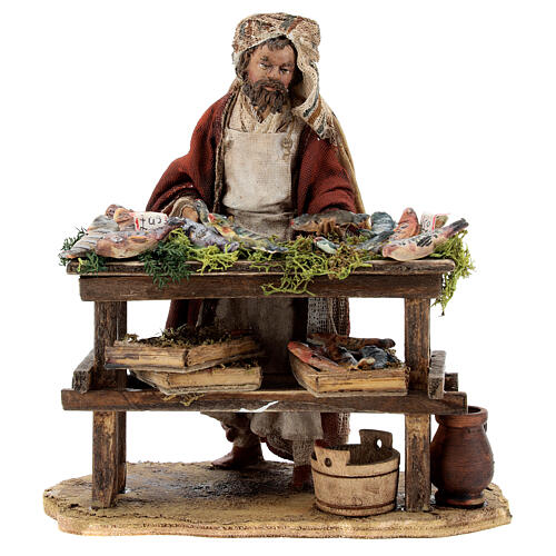 Nativity scene figurine, Fishmonger by Angela Tripi 13 cm 1