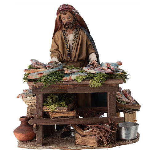 Nativity scene figurine, Fishmonger by Angela Tripi 13 cm 1