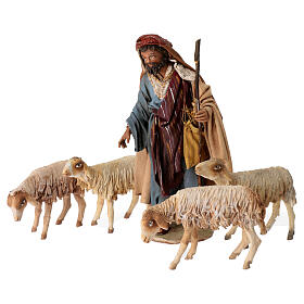 Shepherd with flock, 13 cm Angela Tripi