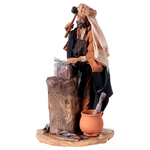Nativity scene figurine, Blacksmith at work by Angela Tripi 13 cm 3