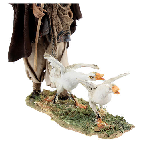 Nativity scene figurine, Man with geese by Angela Tripi 13 cm 4