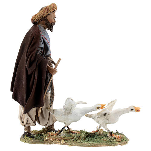 Nativity scene figurine, Man with geese by Angela Tripi 13 cm 6