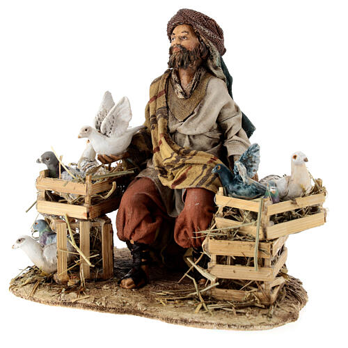 Nativity scene figurine, Bird seller by Angela Tripi 13 cm 3