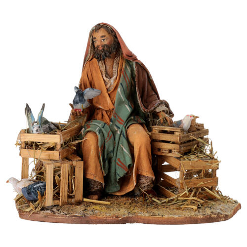 Nativity scene figurine, Bird seller by Angela Tripi 13 cm 1