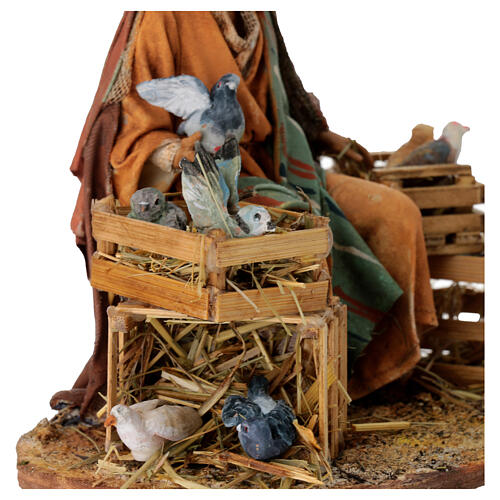 Nativity scene figurine, Bird seller by Angela Tripi 13 cm 4