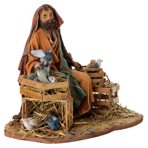 Nativity scene figurine, Bird seller by Angela Tripi 13 cm 5