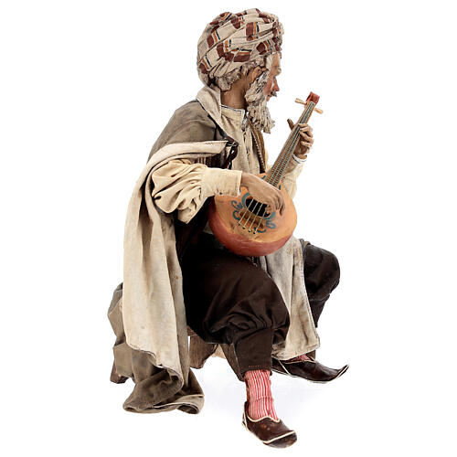 Musiker mit Instrument, für 30 cm Krippe von Angela Tripi, Terrakotta 5