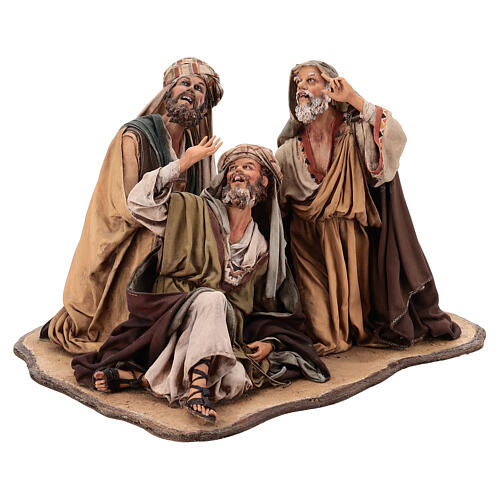 Cena Anunciação aos Pastores Presépio Angela Tripi com figuras de altura média 30 cm 3