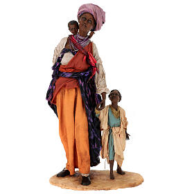 Moor woman with child in hand, 30 cm Tripi Nativity Scene