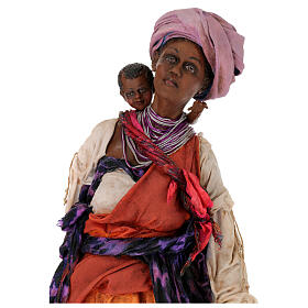 Moor woman with child in hand, 30 cm Tripi Nativity Scene