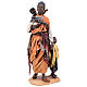 Mulher negra com duas crianças Presépio Angela Tripi com figuras de altura média 30 cm s1