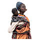 Mulher negra com duas crianças Presépio Angela Tripi com figuras de altura média 30 cm s6
