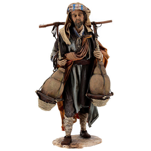 Man carrying jugs around neck 30 cm, Angela Tripi nativity 1