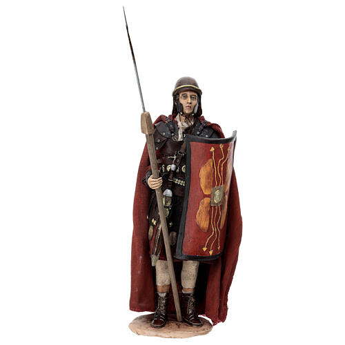 Soldado romano armado Presépio Angela Tripi com figuras de altura média 30 cm 1