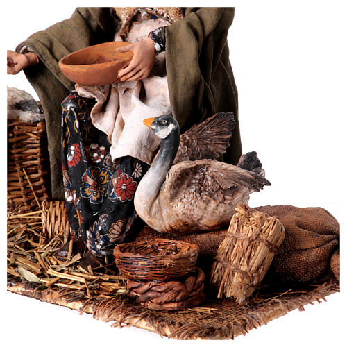 Woman sitting with a chicken for Tripi's Nativity Scene of 30 cm 4