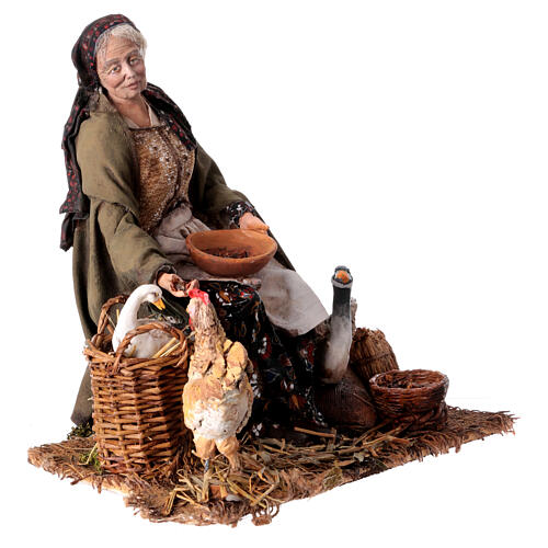 Woman sitting with a chicken for Tripi's Nativity Scene of 30 cm 5