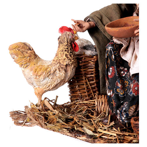 Woman sitting with a chicken for Tripi's Nativity Scene of 30 cm 6
