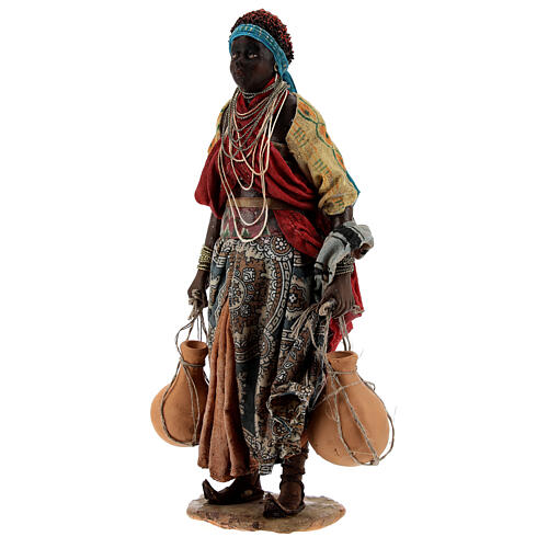 Moor shepherdess with jar for Angela Tripi's Nativity Scene with 30 cm characters 3