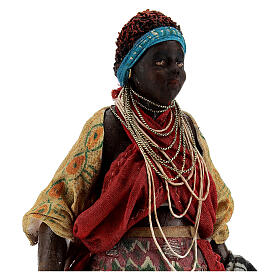 Mulher negra com jarras Presépio Angela Tripi com figuras de altura média 18 cm