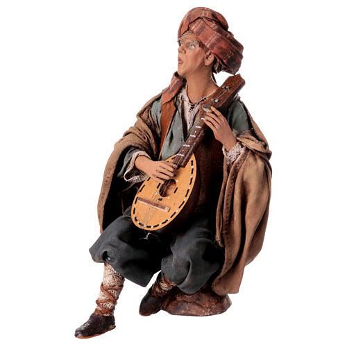 Mandolin player 18 cm Nativity Scene figurine Angela Tripi 3