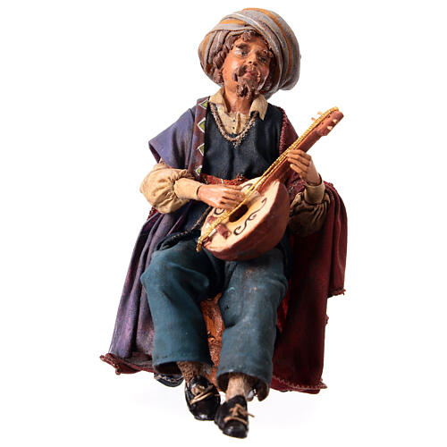 Mandolin player 18 cm Nativity Scene figurine Angela Tripi 1