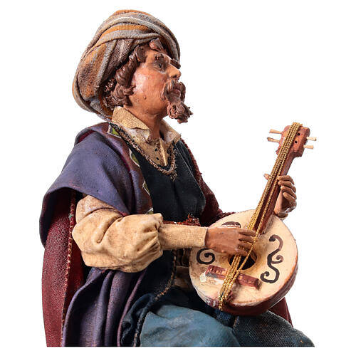 Mandolin player 18 cm Nativity Scene figurine Angela Tripi 2