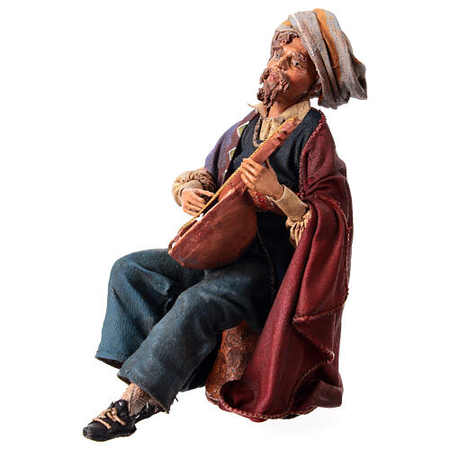 Mandolin player 18 cm Nativity Scene figurine Angela Tripi 3