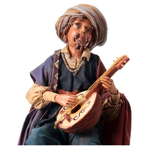 Mandolin player 18 cm Nativity Scene figurine Angela Tripi 4