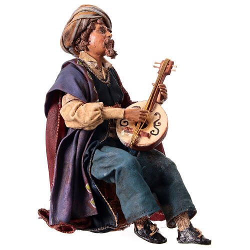 Mandolin player 18 cm Nativity Scene figurine Angela Tripi 5