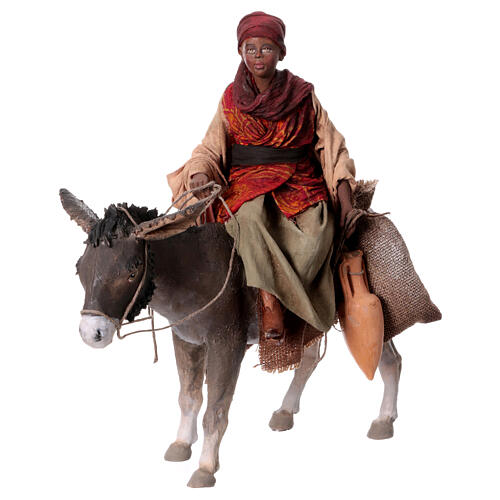 Moor on donkey 18 cm Nativity Scene figurine Angela Tripi 3
