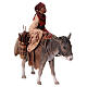 Mulher sentada no burro Presépio Angela Tripi com figuras de altura média 18 cm s5