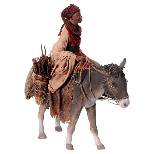Moor on donkey, 18 cm Angela Tripi nativity 5